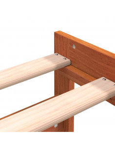 Divano con Letto Estraibile Marrone Cera 80x200cm Massello Pino 2