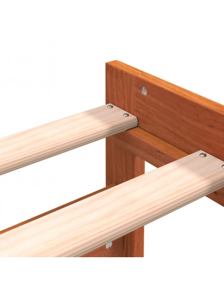 Divano Letto con Rotelle senza Materasso Marrone Cera 90x190 cm