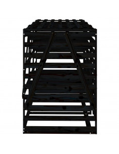 Copribidone Triplo Nero in Legno Massello di Pino 2