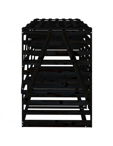 Copribidone Triplo Nero in Legno Massello di Pino