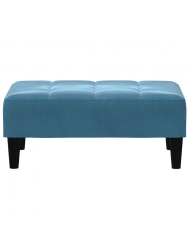 Divano Letto 2 Posti con Poggiapiedi Blu in Velluto