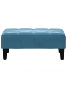 Divano Letto 2 Posti con Poggiapiedi Blu in Velluto 2