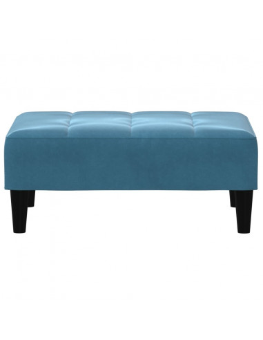 Divano Letto 2 Posti con Poggiapiedi Blu in Velluto
