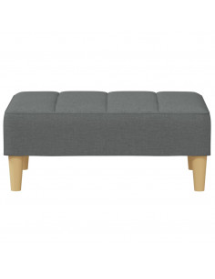 Divano Letto 2 Posti con Poggiapiedi Grigio Scuro in Tessuto 2