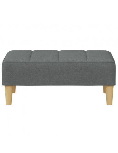 Divano Letto 2 Posti con Poggiapiedi Grigio Scuro in Tessuto