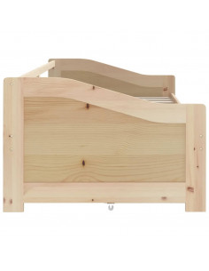 Divano Letto 3 Posti con Cassetti in Pino Massello 90x200cm 2