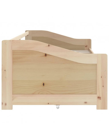 Divano Letto 3 Posti con Cassetti in Pino Massello 90x200cm