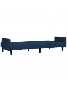 Divano Letto a 2 Posti Blu in Velluto 2