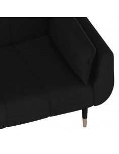 Divano Letto a 2 Posti con 2 Cuscini Nero in Velluto 2