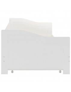 Divano Letto a Scomparsa in Legno di Pino Bianco 90x200 cm