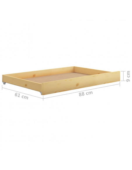 Divano Letto con Cassetti 90x200 cm Legno Massello di Pino