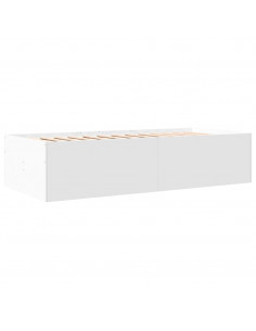 Divano Letto con Cassetti senza Materasso Bianco 90x190 cm