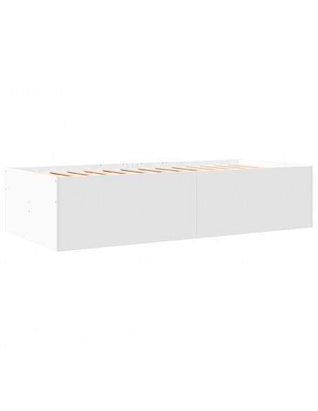 Divano Letto con Cassetti Bianco 90x190 cm in Legno Multistrato