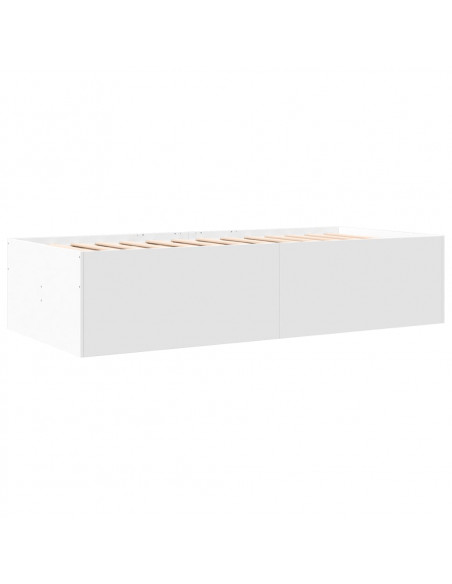 Divano Letto con Cassetti Bianco 90x200 cm in Legno Multistrato