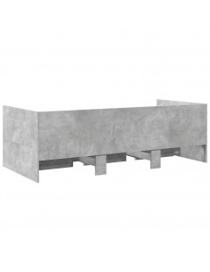 Divano Letto con Cassetti Grigio Cemento 90x190 cm Multistrato