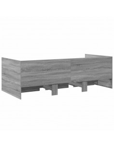 Divano Letto con Cassetti Grigio Sonoma 90x200 cm Multistrato 2