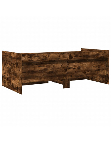 Divano Letto con Cassetti Rovere Fumo 75x190 cm Multistrato