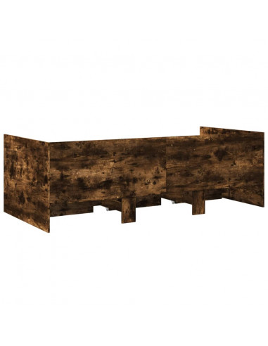 Divano Letto con Cassetti Rovere Fumo 90x200 cm Multistrato