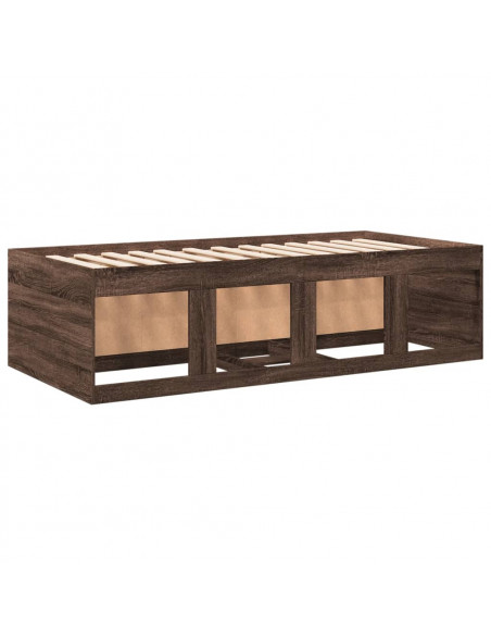 Divano Letto con Cassetti Rovere Marrone 100x200 cm Multistrato