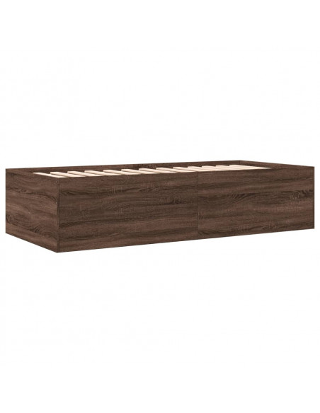 Divano Letto con Cassetti Rovere Marrone 100x200 cm Multistrato