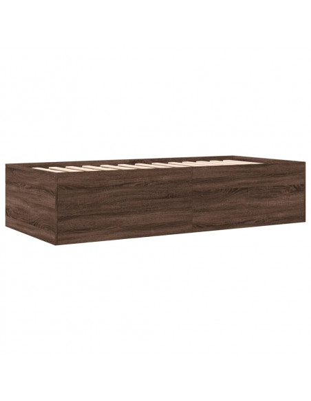 Divano Letto con Cassetti Rovere Marrone 90x190 cm Multistrato
