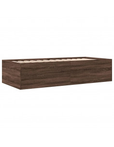 Divano Letto con Cassetti Rovere Marrone 90x200 cm Multistrato