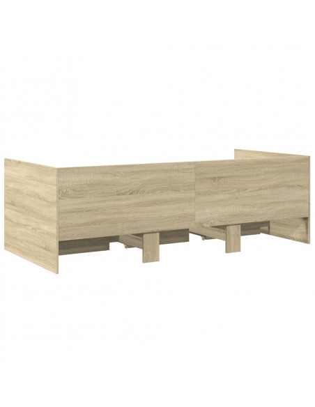 Divano Letto con Cassetti Rovere Sonoma 100x200 cm Multistrato