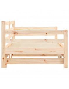 Divano Letto con Letto Estraibile 80x200cm Legno Massello Pino