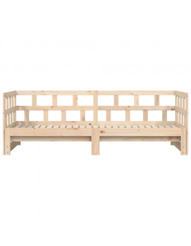 Divano Letto con Letto Estraibile 80x200cm Legno Massello Pino