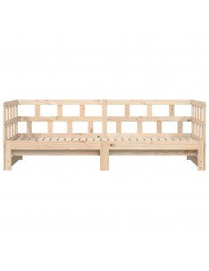 Divano Letto con Letto Estraibile 90x190 cm Legno Massello Pino
