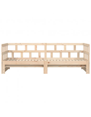 Divano Letto con Letto Estraibile 90x190 cm Legno Massello Pino