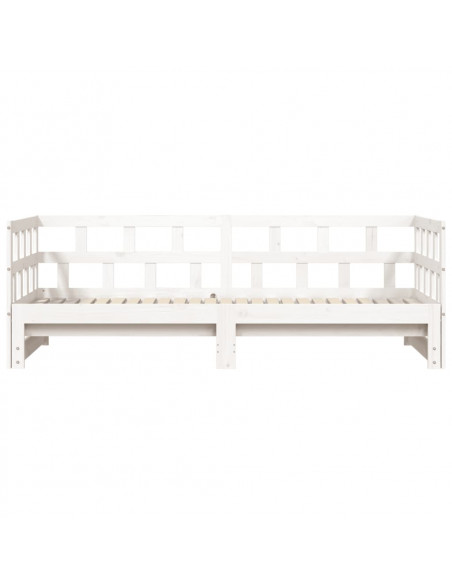 Divano Letto con Letto Estraibile Bianco 80x200cm Massello Pino