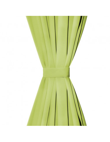 2 Pz Tende in Micro Raso con Passanti 140x175 cm Verdi