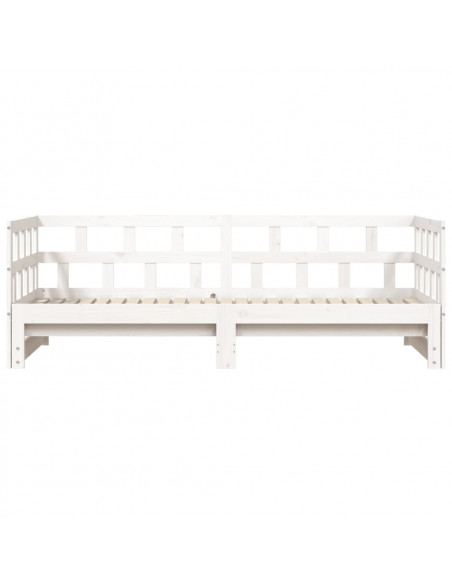 Divano Letto con Letto Estraibile Bianco 90x190cm Massello Pino