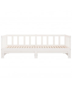Divano Letto con Letto Estraibile Bianco 90x200cm Massello Pino 2
