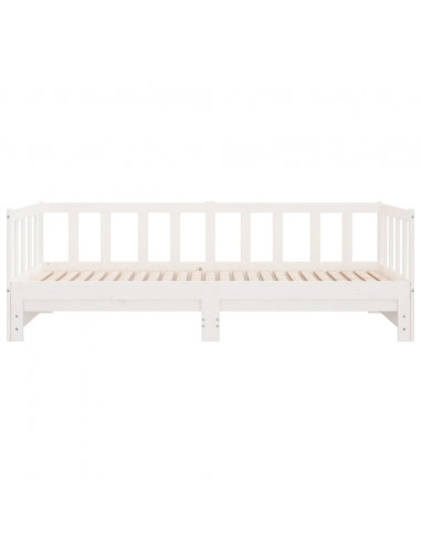 Divano Letto con Letto Estraibile Bianco 90x200cm Massello Pino
