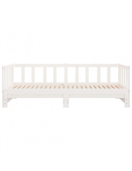 Divano Letto con Letto Estraibile Bianco 90x200cm Massello Pino
