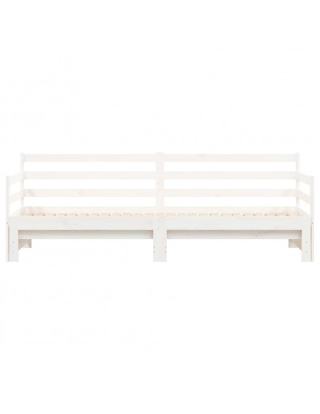Divano Letto con Letto Estraibile Bianco 90x200cm Massello Pino