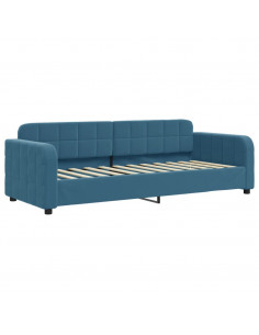 Divano Letto con Letto Estraibile Blu 80x200 cm in Velluto 2