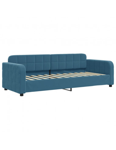 Divano Letto con Letto Estraibile Blu 80x200 cm in Velluto