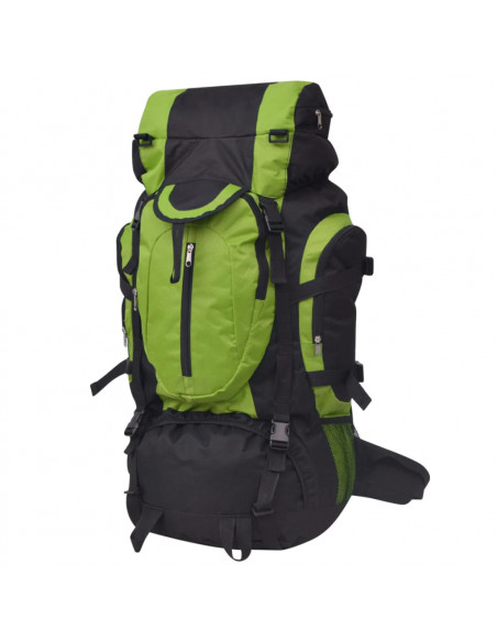 Zaino da Escursioni XXL 75 L Nero e Verde