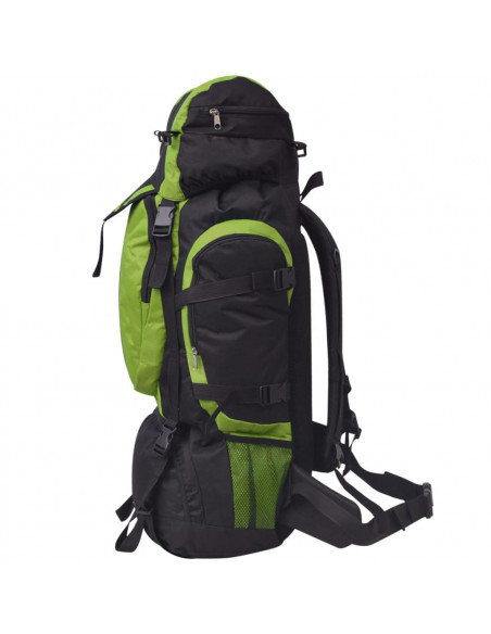 Zaino da Escursioni XXL 75 L Nero e Verde