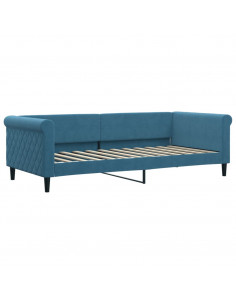 Divano Letto con Letto Estraibile Blu 90x200 cm in Velluto 2