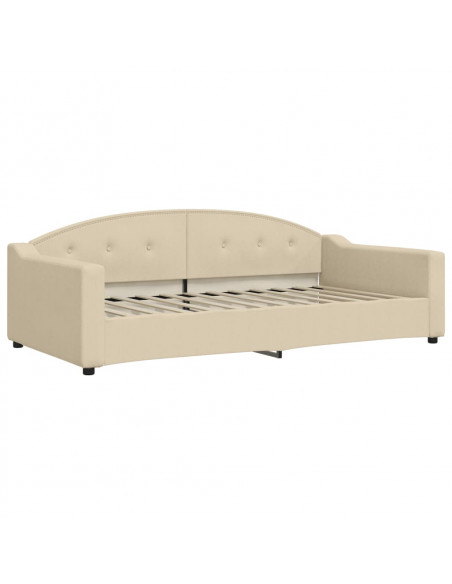 Divano Letto con Letto Estraibile Crema 100x200 cm in Tessuto