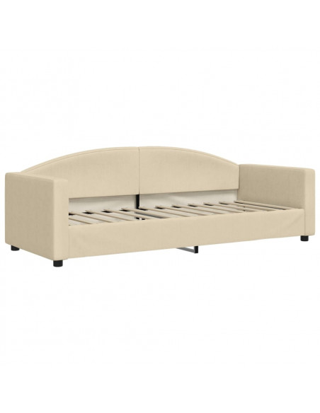 Divano Letto con Letto Estraibile Crema 80x200 cm Tessuto