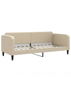 Divano Letto con Letto Estraibile Crema 80x200 cm Tessuto