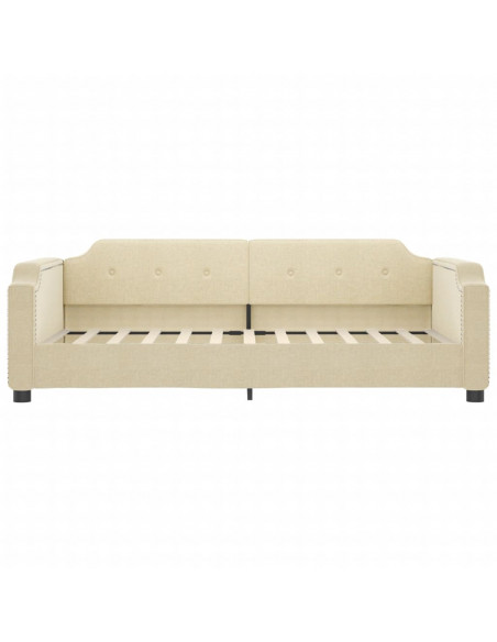 Divano Letto con Letto Estraibile Crema 90x200 cm in Tessuto