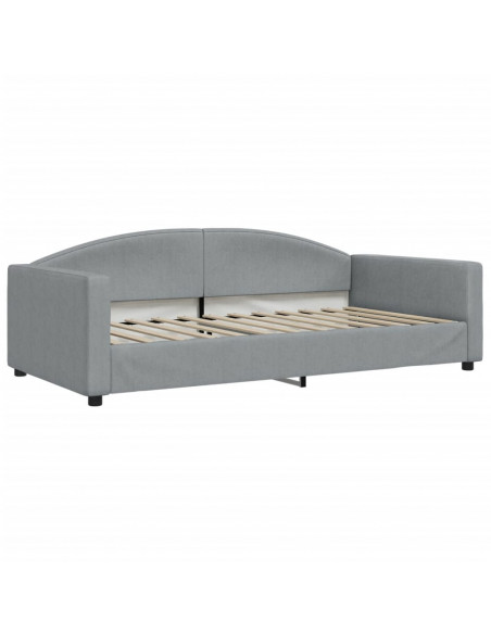Divano Letto con Letto Estraibile Grigio Chiaro 100x200 Tessuto