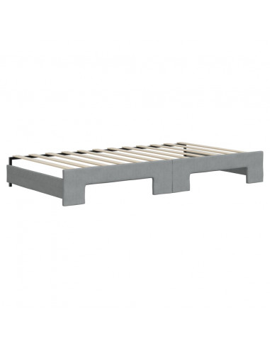 Divano Letto con Letto Estraibile Grigio Chiaro 100x200 Tessuto