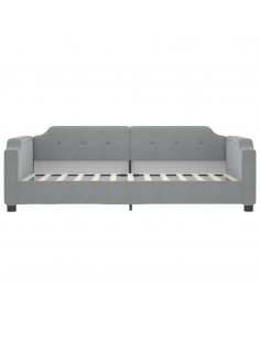 Divano Letto con Letto Estraibile Grigio Chiaro 80x200 Tessuto 2